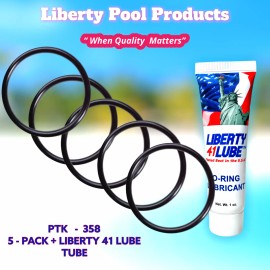 LIBERTY SEALS 34497  Chlorinator O-ring (5-PACK - PTK-358 + LUBE TUBE) Fits Wallace & Tiernan