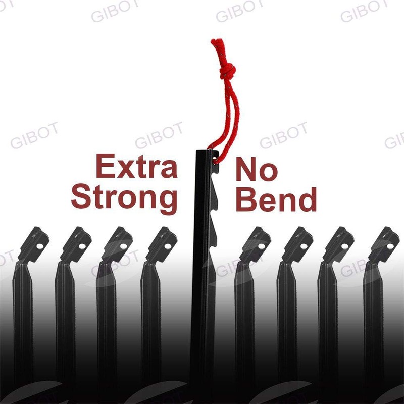 Gibot Men's Camping Tent Pegs Stakes Black, No