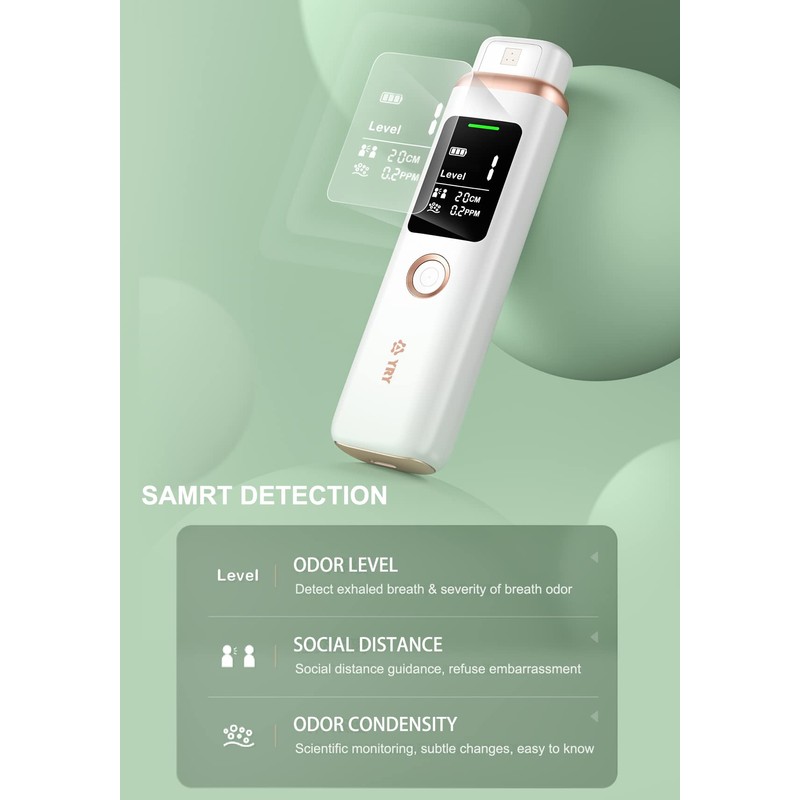 YRY Smart Breath Odor Detector, Portable Halimeter for Bad Breath,