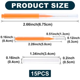 Alpinleux 15 Pcs Shower Head Cleaning Brush, Showerhead Cleaner Picks, Nylon Interdental Brush, Shower Cleaner Tiny Brushes for Cleaning Shower Head (Orange)