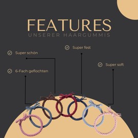 Mandouki® Hair Scrunchies (Pack of 6) - Elegant Braided Hair Elastics: Ultimate Hold and Durability for Women and Girls