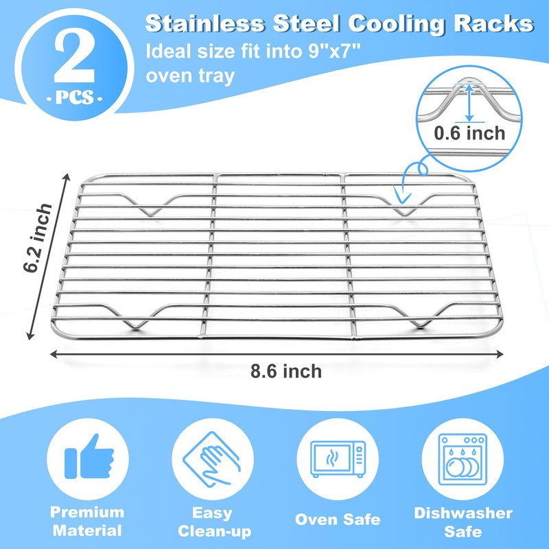 P&P CHEF Cooling Baking Rack Pack of 2, Stainless Steel
