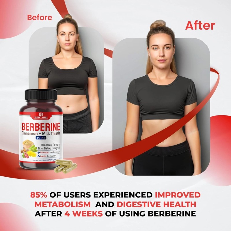 ULTRA HERBS Premium Berberine with Cinnamon, Milk Thistle *USA Made