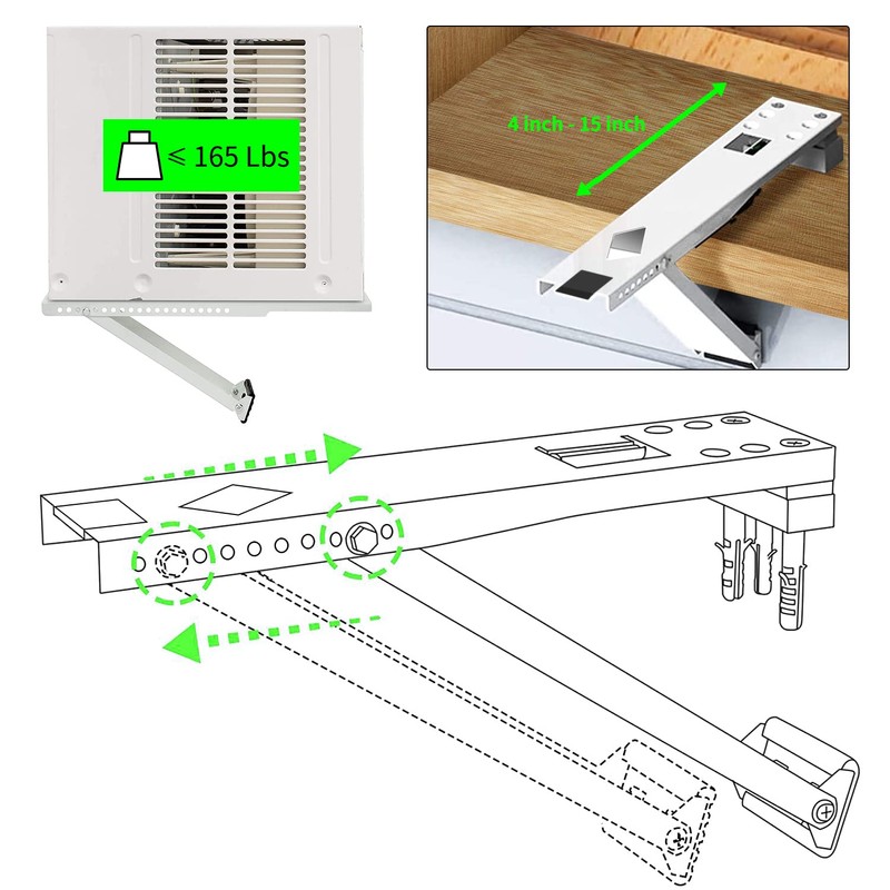 Aozzy Window Air Conditioner Bracket- Universal AC Support Bracket Heavy