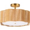 Jolydoly 13.4" Rattan Flush Mount Ceiling Light Fixtures,3-Light Boho Light