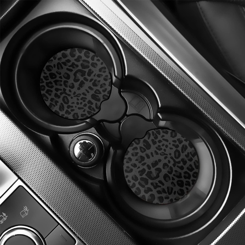Jndtueit Leopard Spots Auto Insert Coaster, Vivid Cheetah Skin 2.8