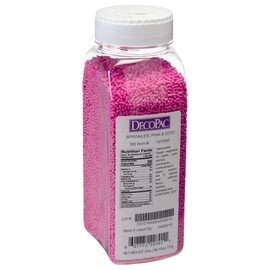 DecoPac Pink Sprinkles | Extra Large 26oz Pack | Cake Sprinkle Mix, Fancy Sprinkles For Cake Decorating, Handheld Container, Candy Sprinkles, Cake Sprinkles - Pink