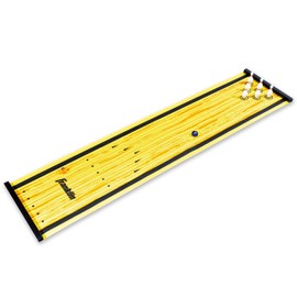 Franklin Sports Table Top Shuffleboard Bowling Game - Indoor Game for Kids - Mini Shuffleboard Mat With Pins - Easy to Setup and Play