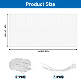 Stair Protective Net Children, Stair Safety Net for Children, 80 cm x 3 m, Children's Safety Net, Stairs Safety Net for Babies and Pets, Balcony Cat Net, Stair Railing, Fence Mesh, White