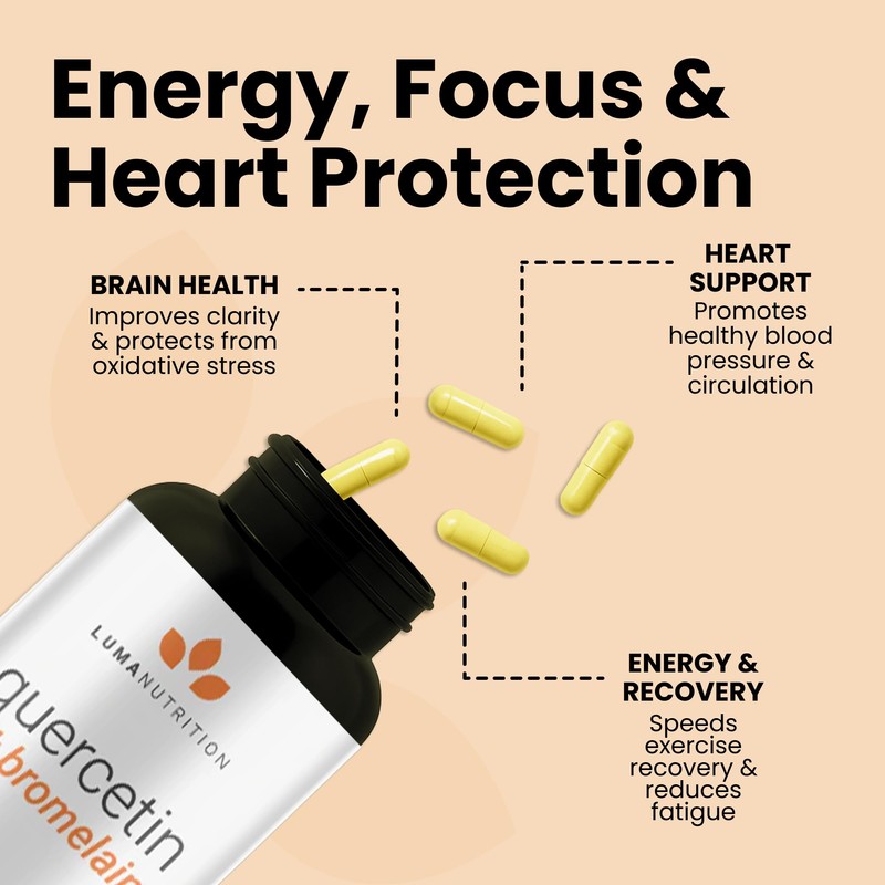 Luma Nutrition Quercetin 500mg - Quercetin with Bromelain Supplement -