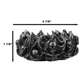 Arch Devil Skull Face Fire Hell Bone Spiral Cigaretter Ashtray Resin Figurine