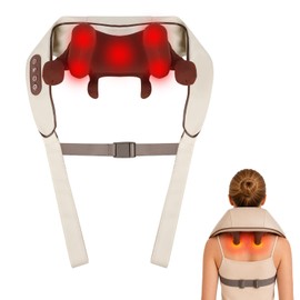 Cordless Neck Massager with Heat, 8D Shiatsu Shoulder Pain Relief