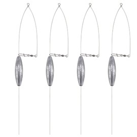 Dr.Fish 4 Pack Bottom Bouncer for Walleye Rigs, Trolling Weight Sinkers for Crawler Harness Walleye Spinner Rigs Wire Weights 1/2oz Unpainted