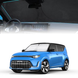 INSAUTO - Parasol para parabrisas de alma, ajuste personalizado 2020-2024 Kia Soul Wagon, cubierta plegable para parabrisas de 4 capas, protector reflectante de bloqueo de rayos UV, accesorios de