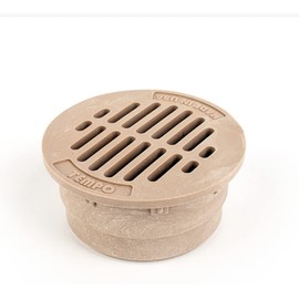 Premium USA Made 3" Inch Outdoor Round Flat Drain Grate Cover - Fits All 3" Inch SDR Sewer & Drain Pipe/Fittings, Also Fits Triple Wall Pipe & Corrugated Pipe 3" NOT for Standard PVC (TAN)