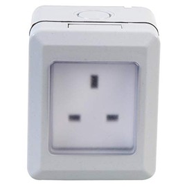 Pro Elec PEL00886 1-Gang Weatherproof mains Socket, IP55
