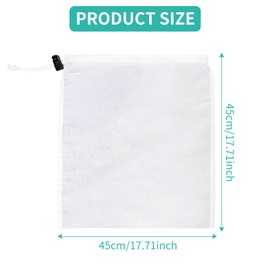 Pond Pump Filter Bag, Fish Pond Filter Bag Pump Filter Mesh Bags Pond Fish Pond Filter Mesh Bags with Drawstring Home Accessory Pond Pump Accessories (White)