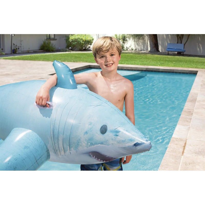 Bestway 41405 BW41405 Realistic Shark Pool Float, Inflatable Rubber Ride