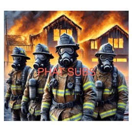 Unbranded 20oz Sublimation Tumbler Wrap House On Fire Firemen Ready To Press Heat Transfer