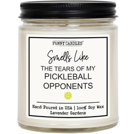 Funny Candles - Tears of My Pickleball Opponents Candle, Pickleball Gifts for Women, Men, Mom, Dad - Mothers Day, Fathers Day, Funny Gifts for Pickle Ball Lovers, Players Accessories – Made In The USA