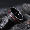 King Will Mens 8mm Black Hammered Tungsten Carbide Wedding Ring
