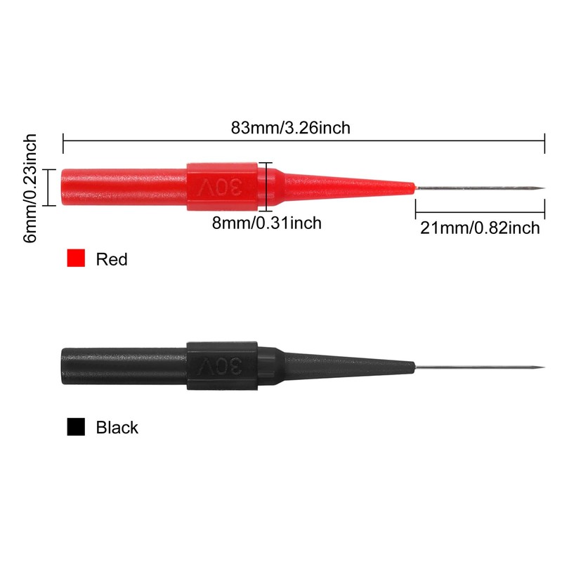 QCCAN 10pcs Needle Test Probes, 0.7mm Insulation Probe Pin, Non-Destructive