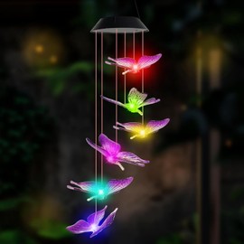 CLAONER Color Changing Solar Wind Chimes Lights LED Hanging Lamp Yard Garden Home Decor