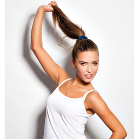 MDSTYLE 2pcs Hair Scrunchies for Women & Girls - Soft Cotton - No Damage Hair Ties for Thick Hair, Pony Tails - Hair Bands, Ponytail Holder (Blue)