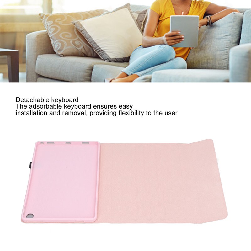 10.6in Backlit Keyboard Case RGB Detachable Keyboard PU Leather Protective