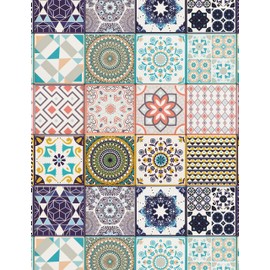 KitchenCraft 'Terracotta Geo' Tile-Style Ceramic Drinks Coaster with Cork Back, 9.5 cm (3.5") - Terracotta Red