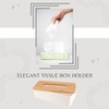 White Tissue Box Cover Padang with Bamboo Top - Elegant