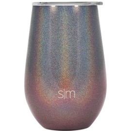 Simple Modern Spirit - Vaso de vino con tapa (355 cc, acero inoxidable 18/8, sin tallo) Lluvia glaciar