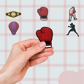 TCHARIRY Boxing Shoe Charms - Sport-Themed Decoration Charms Gift for Boys Kids Teens and Adults - Set of 5, One Size, Plastic, No Gemstone