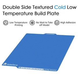 HzdaDeve Upgraded Cool Plate for Lab X1C/X1E/P1P/P1S/A1 Low Temperature Cold Build Plate 257.5x257.5MM Double Sided Textured Board Sheet Bed PEI Platform for Bambu Lab 3D Printer (No Heating/No Glue)