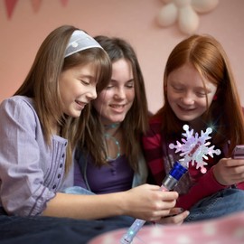 Fleeting Time Light Up Wand-Spinning Snowflake Wands,Magic Wand Rotating Toy,Magic Princess Sensory Toys,Christmas & Birthday Gift(Blue)