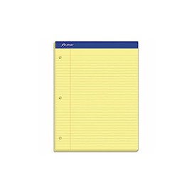 Ampad Evidence Dual Pad, Narrow/Margin Ruled, Size 8.5 x 11.75 Inches, Canary Paper, 100 Sheets Per Pad (20-246),