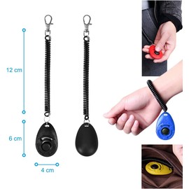 LYSAIMG 4 Packs Dog Training Clicker with Wrist Strap,Light Weight Easy to Use,Pet Training Clicke Effective Training Tools for Puppy Cat Birds Horses (Black,White,Red,Yellow)