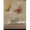 Ricardo Butterfly Embroidered Fabric Shower Curtain Mariposa 70Wx72L