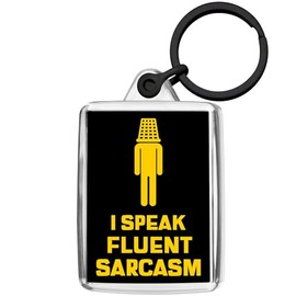 Pixly® I Speak Fluent Sarcasm Keyring Key Fob Keychain Keepsake Funny Gift for Him Her Boy Girl