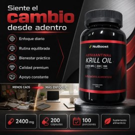 Krill Oil Astaxantina 200 Cápsulas Suplemento Alimenticio