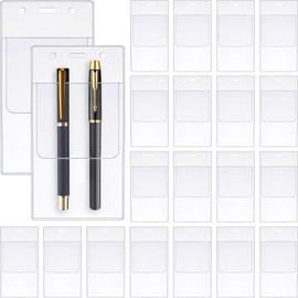 Tenceur 50 Pcs Pocket Protector Heavy Duty PVC Pen Holder Organizer Pouch for Shirts Lab Coats Pants Hospital Office Holds Pens Pointers Cards and Notes(Clear,Practical)