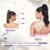 LaaVoo Real Hair Ponytail Extensions, Ombre Brown Hair Braid Extensions,