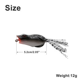 LOWIFAR 5pcs Topwater Soft Frog Fishing Lure Kit Bass Frog SwimBait Weedless Hooks Rubber/Floating Frog Lures Bass Trout Snakehead