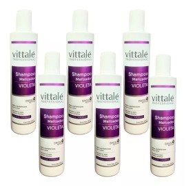 Vittale Shampoo Matizador Violeta Cabello Rubio 320ml 6 Pzs
