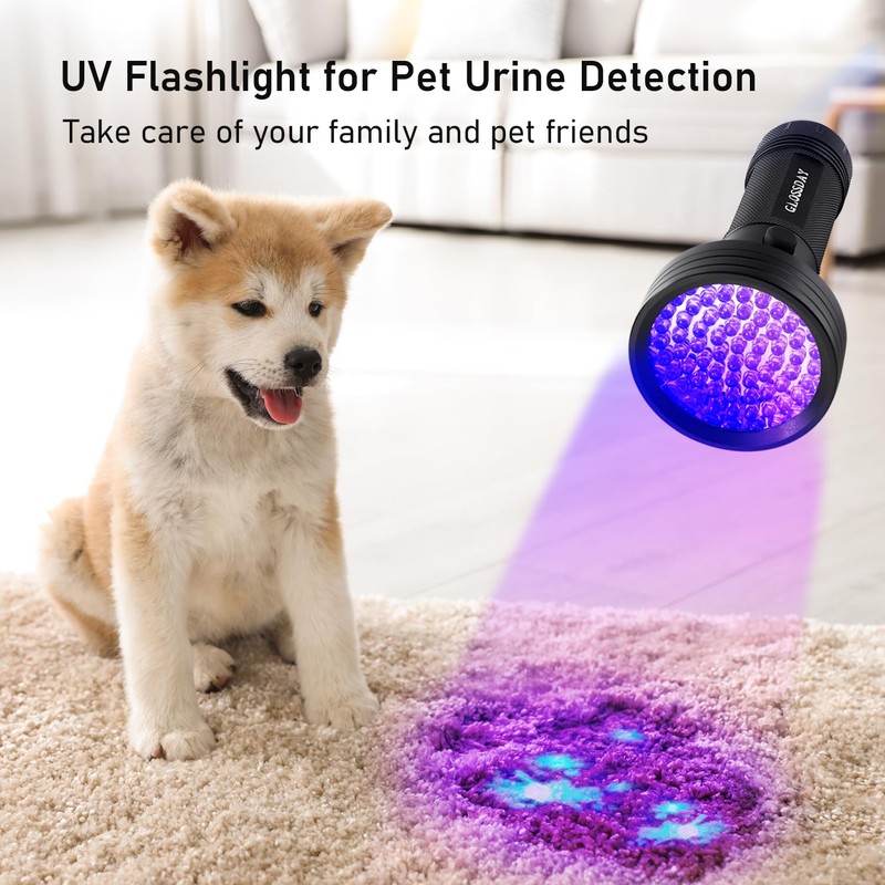GLOSSDAY Blacklight Flashlight 68 LED UV Flashlight,Ultraviolet Flashlight Black Light