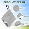 YELARXI Golf Ball Towel Microfiber 5.5"x5.5" 3pcs Gray