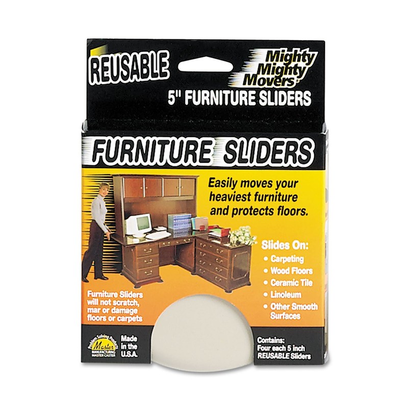 Master Caster Mighty Mighty Movers Reusable Furniture Sliders, Round, 5"