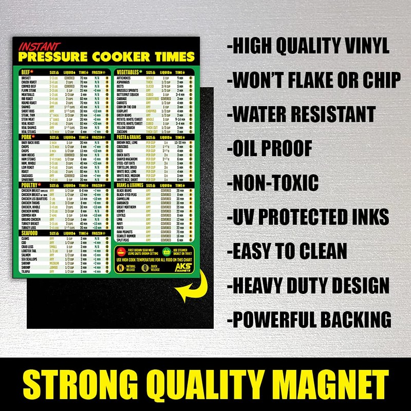 Instant Pot Magnetic Cheat Sheet - Extra Large Easy to