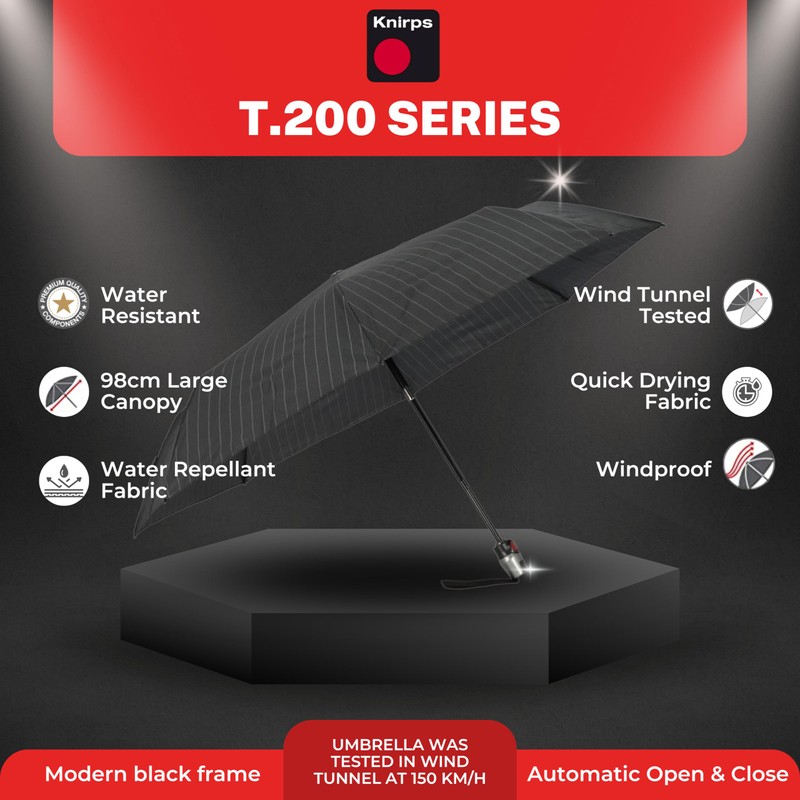 Knirps T.200 Duomatic Solids Pocket Umbrella - Automatic Open/Close -