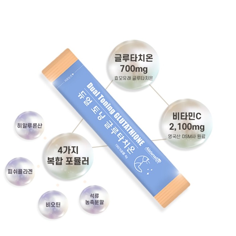 Korea Biopharm Glutathione, low-molecular-weight collagen, 1-month supply, protein, hyaluronic acid,